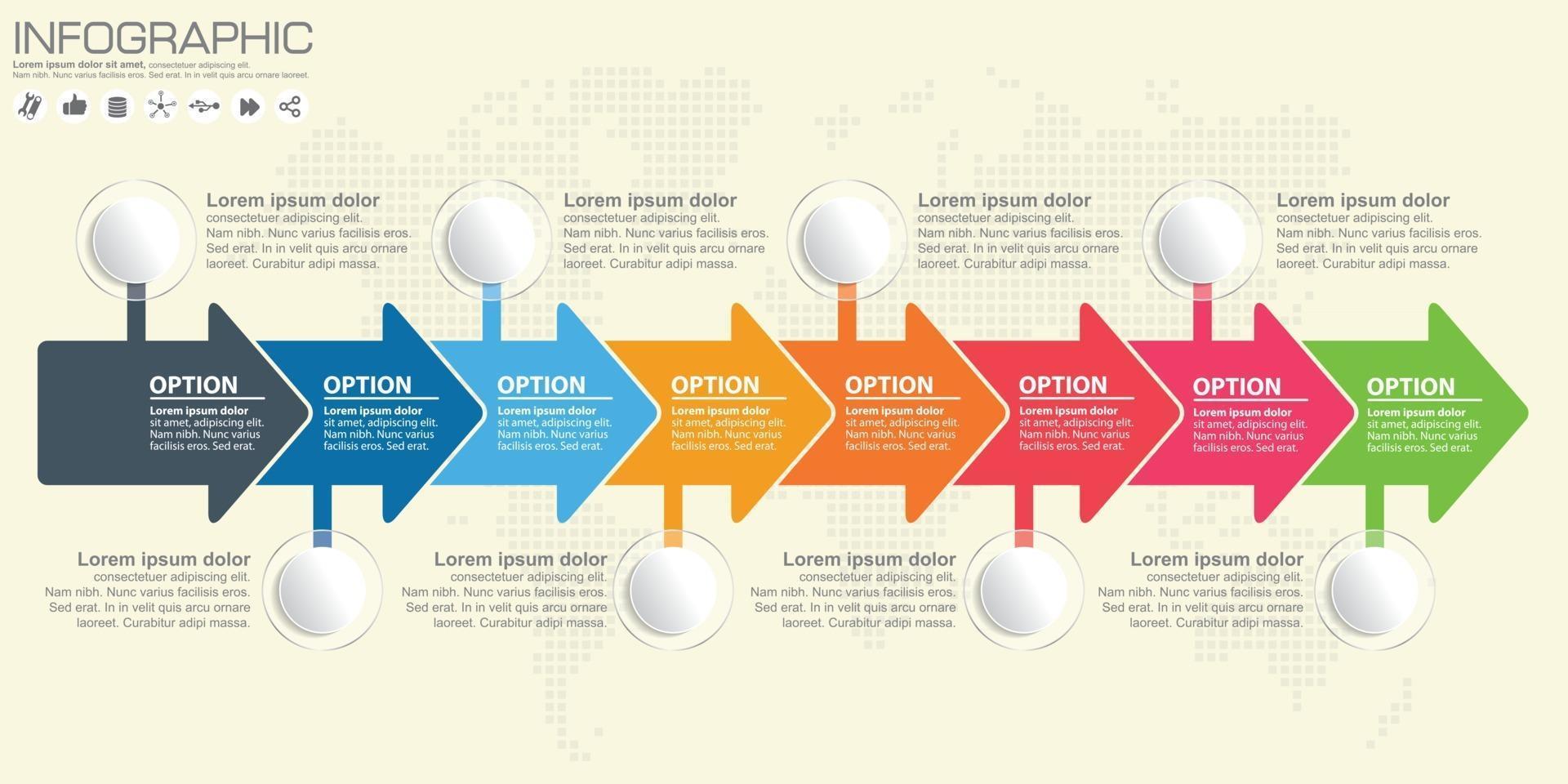 Business Infographics with arrow style Vector illustration.