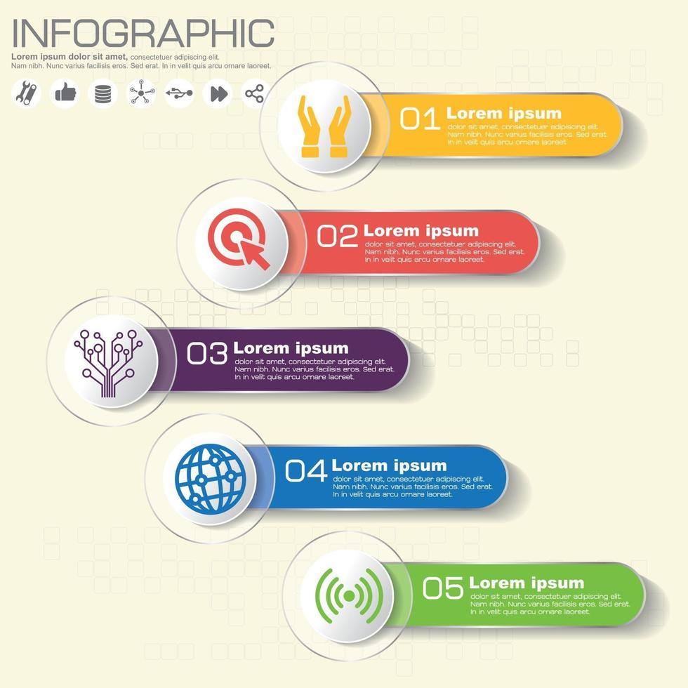 Business concept with 5 options, parts, steps or processes. vector