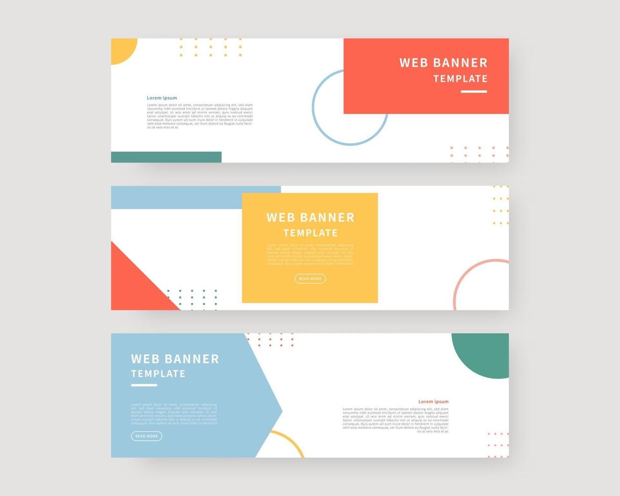 Web banner template set. Collection of horizontal banners design. vector
