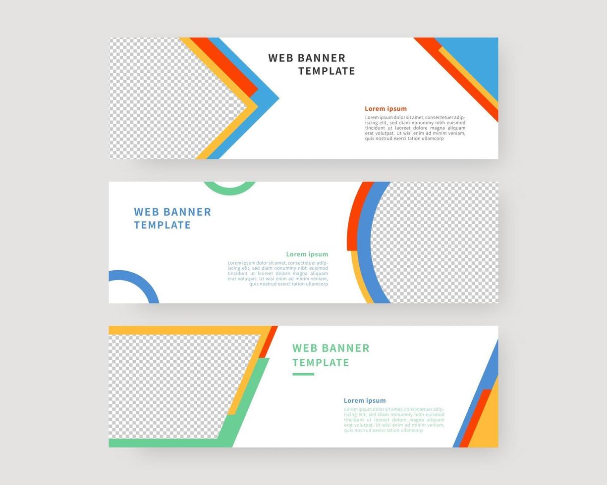 Web banner template set. Collection of horizontal banners design. vector
