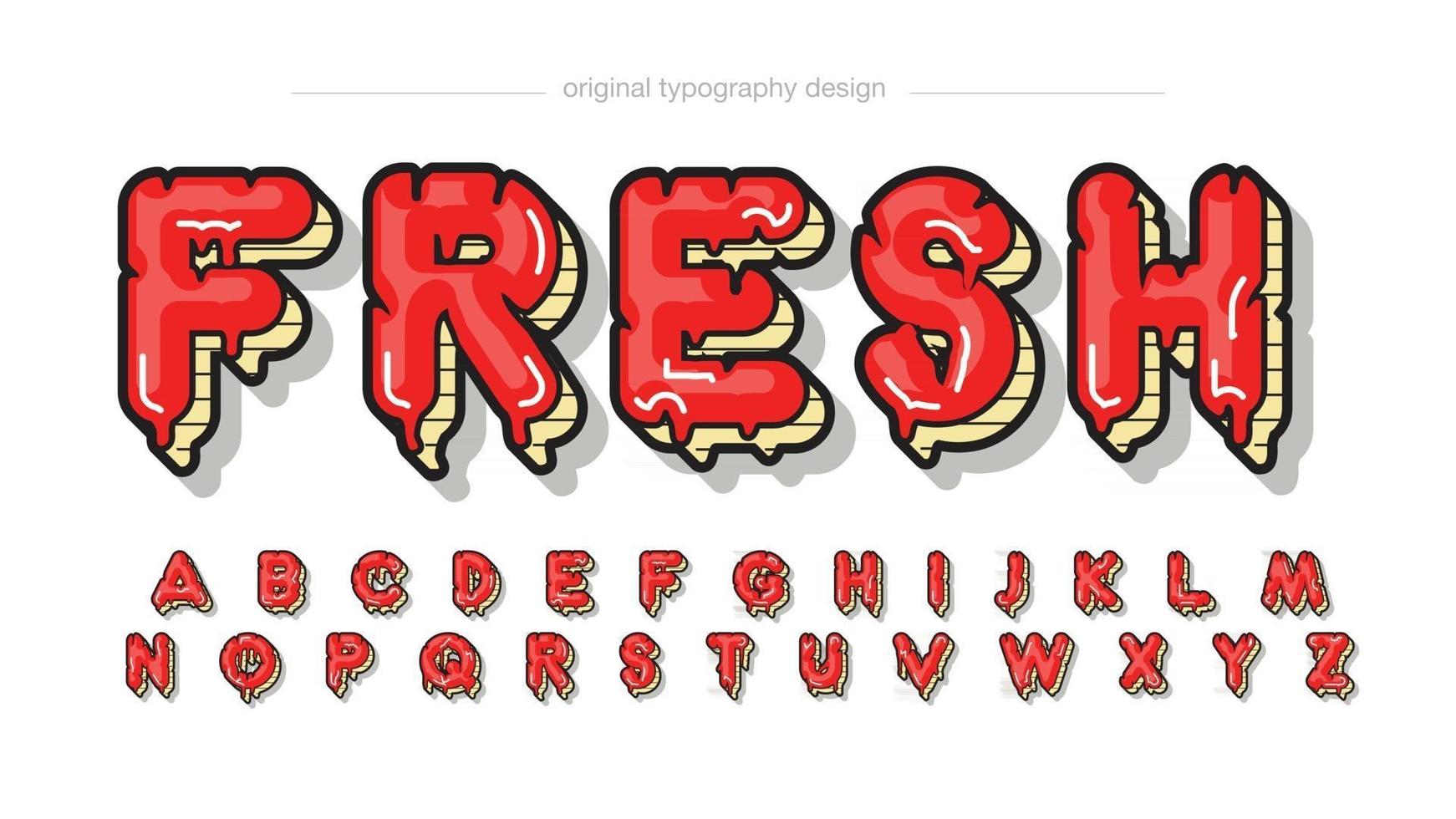 red and yellow dripping uppercase typography vector
