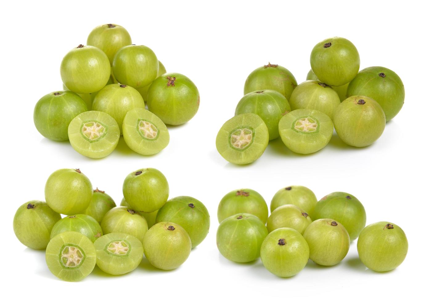 Indian gooseberries on white background photo