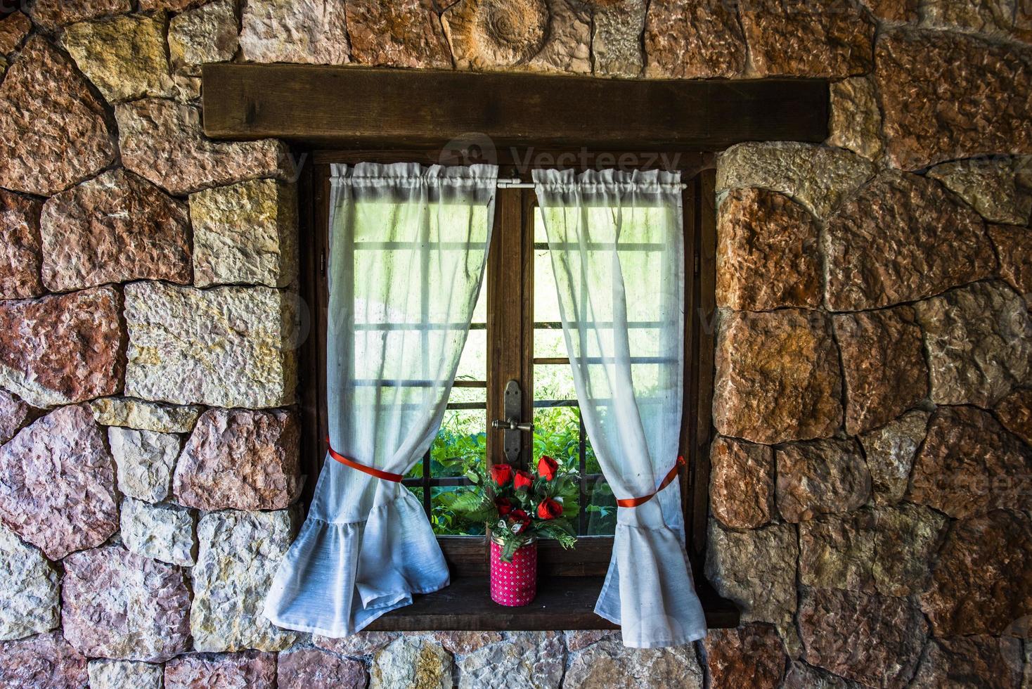 Window with flowers photo