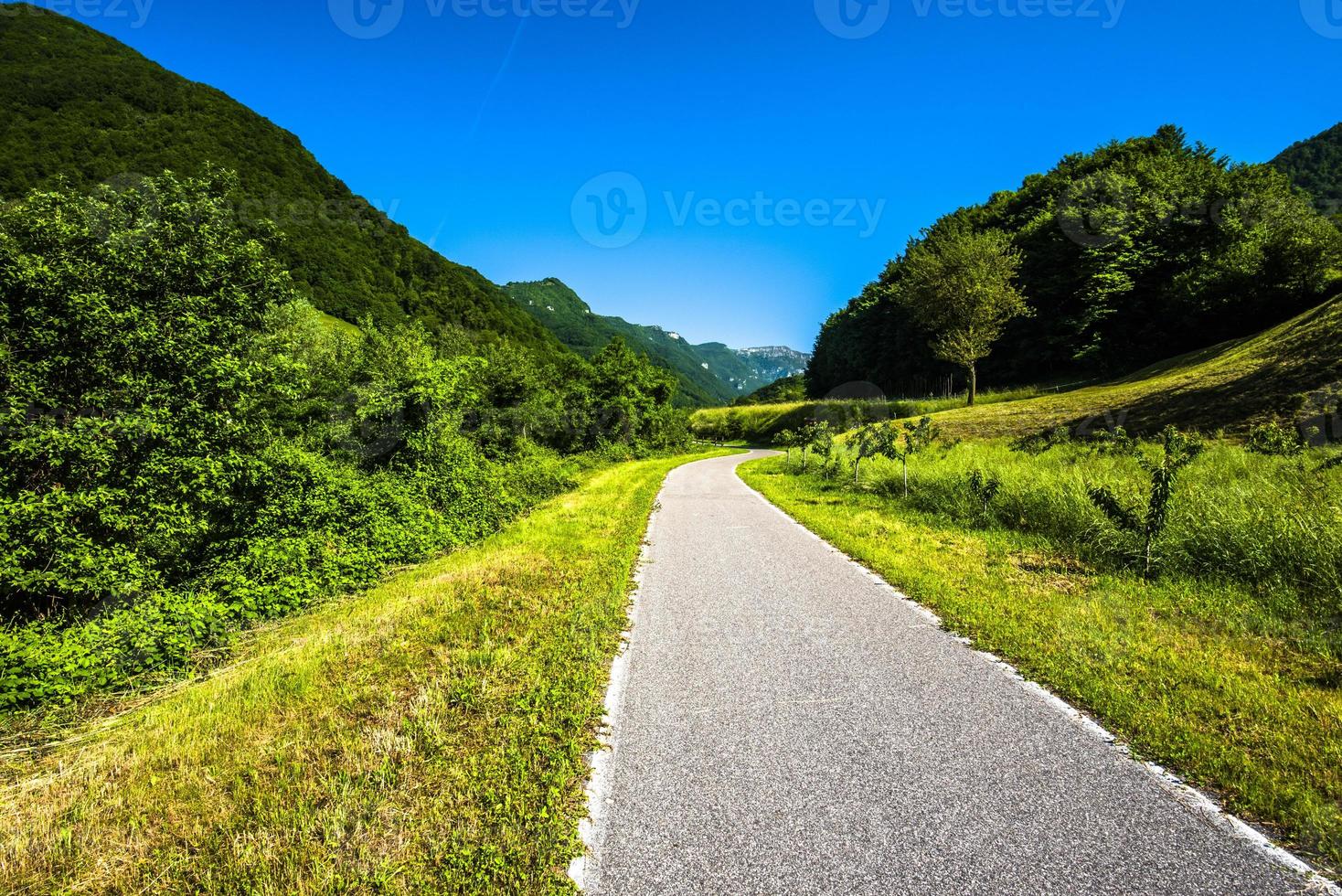 Road in a valley photo