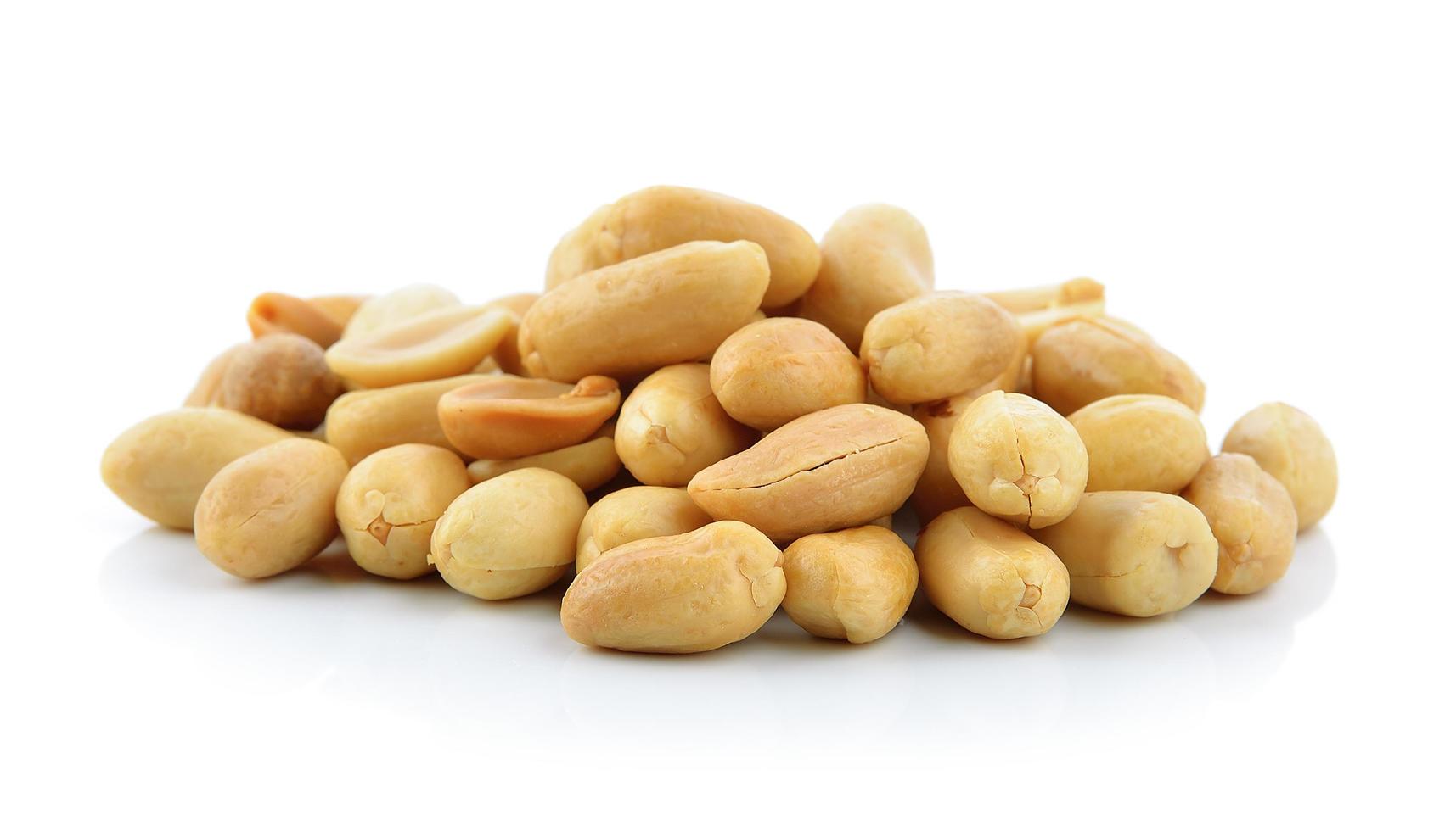 Peanuts on white background photo