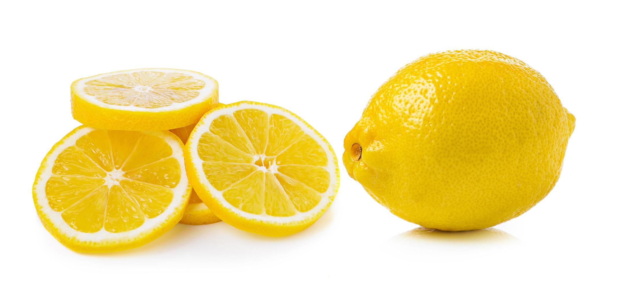 Lemon on white background photo