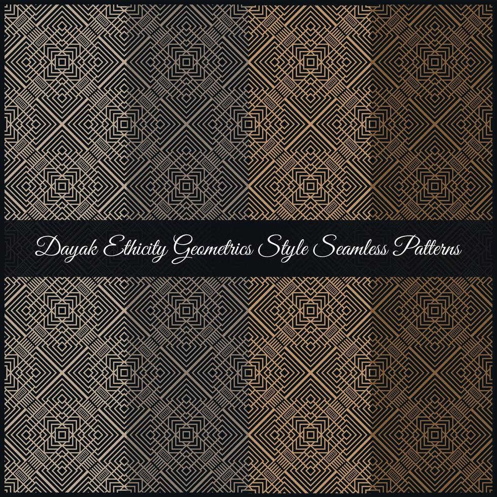 Dayak Ethicity Geometrics Style Seamless Patterns vector