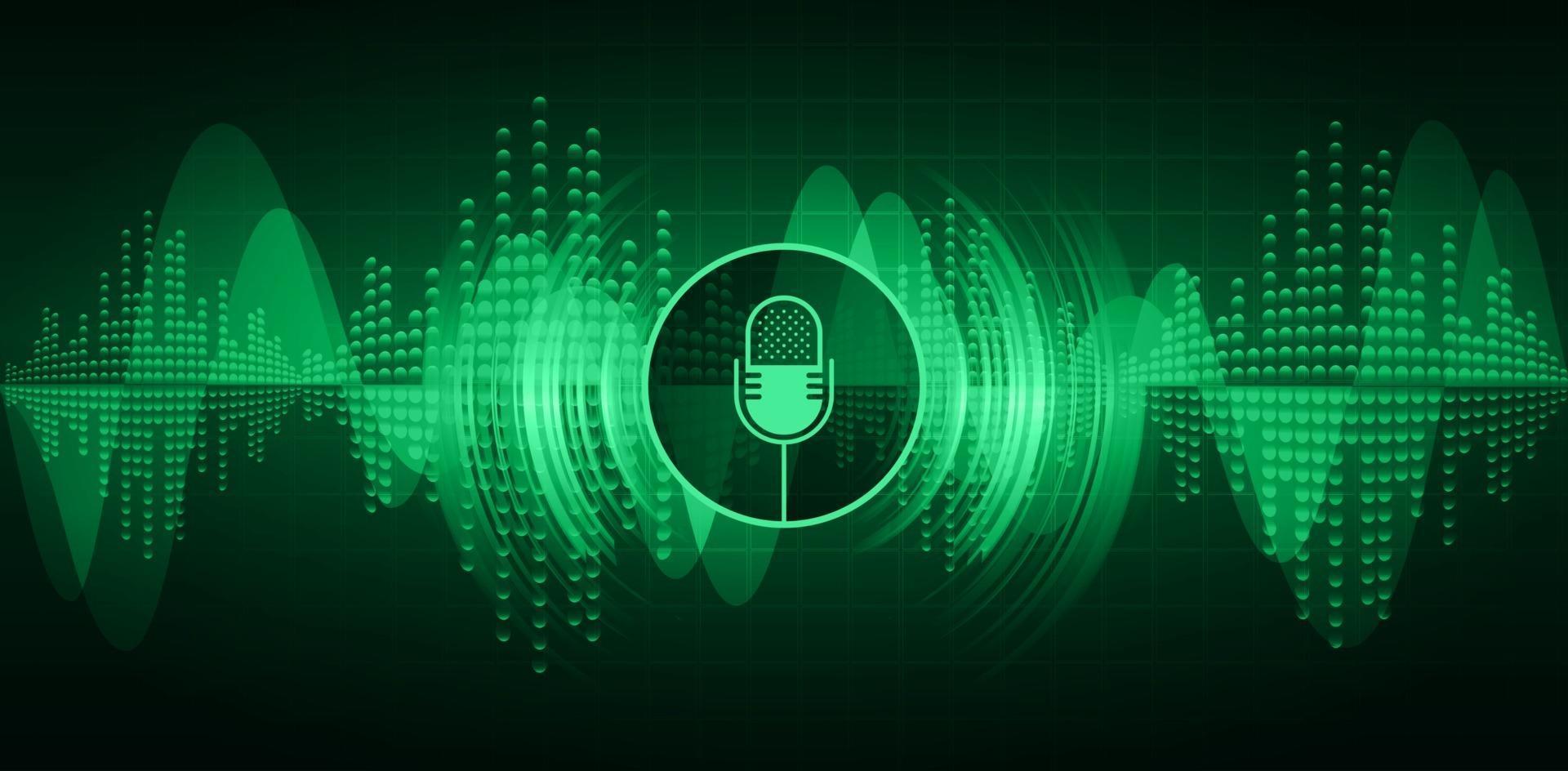 Sound waves oscillating dark light vector