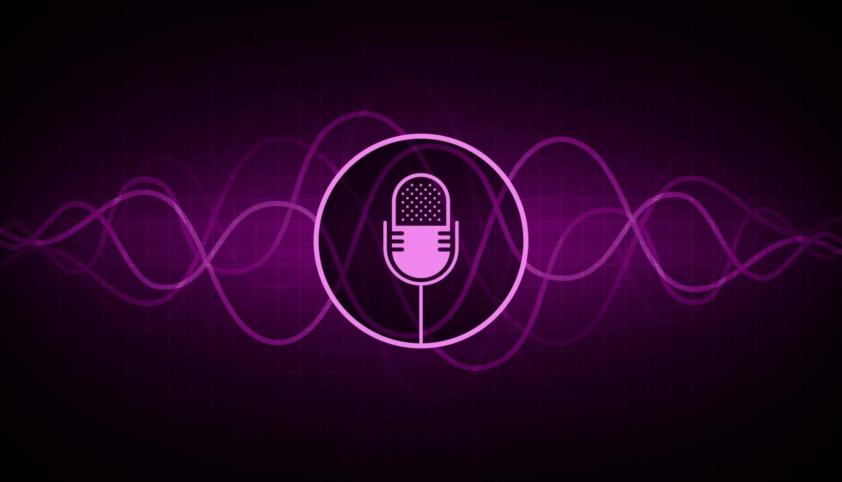 Sound waves oscillating dark light vector