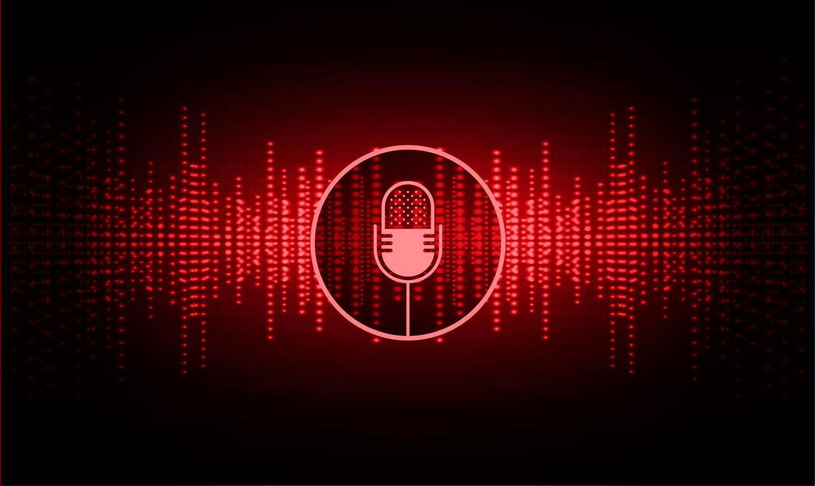 Sound waves oscillating dark light vector