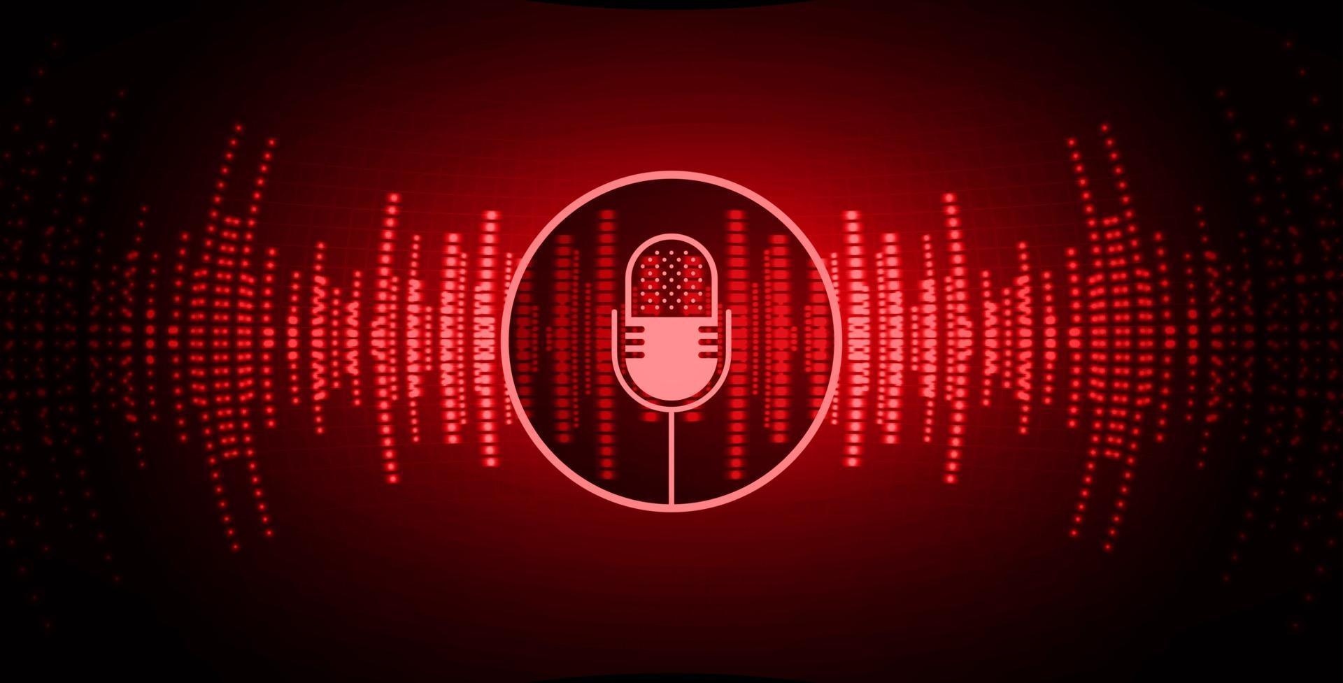 Sound waves oscillating dark light vector