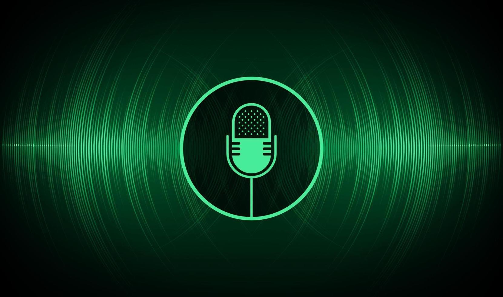Sound waves oscillating dark light vector