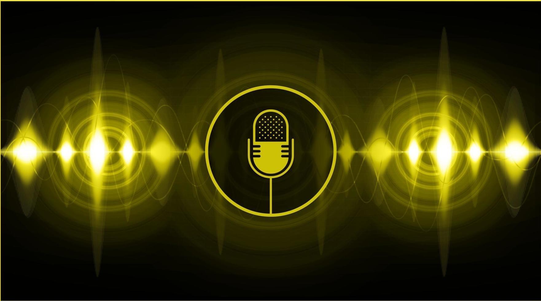 Sound waves oscillating dark light vector