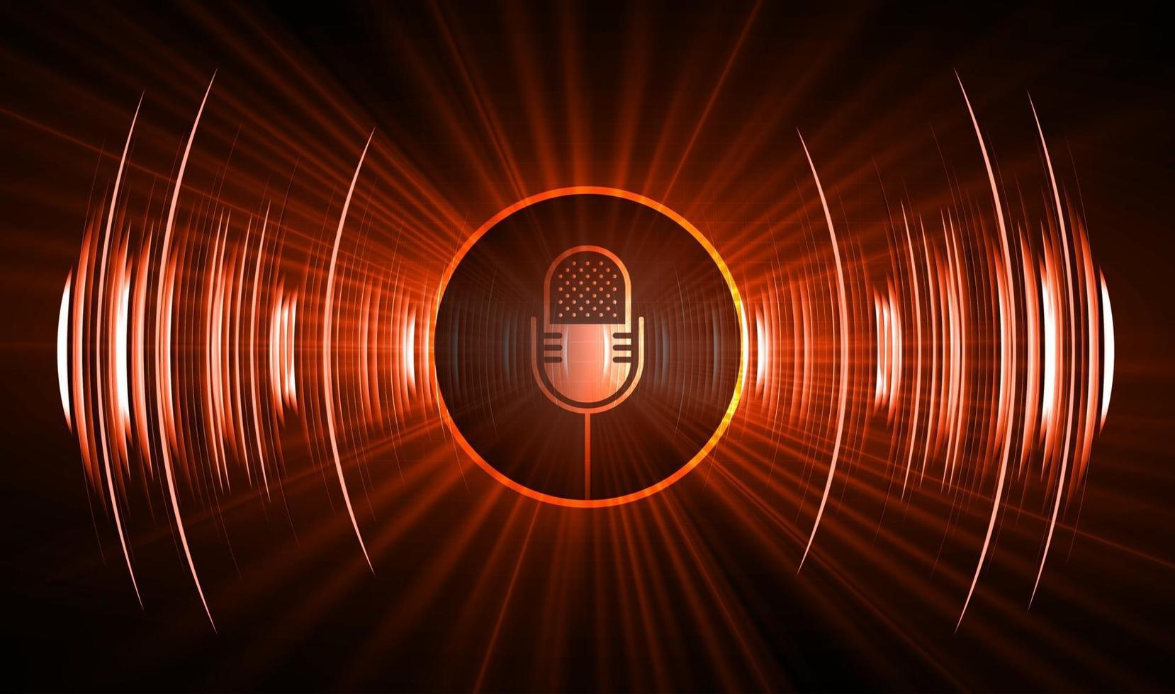Sound waves oscillating dark light vector