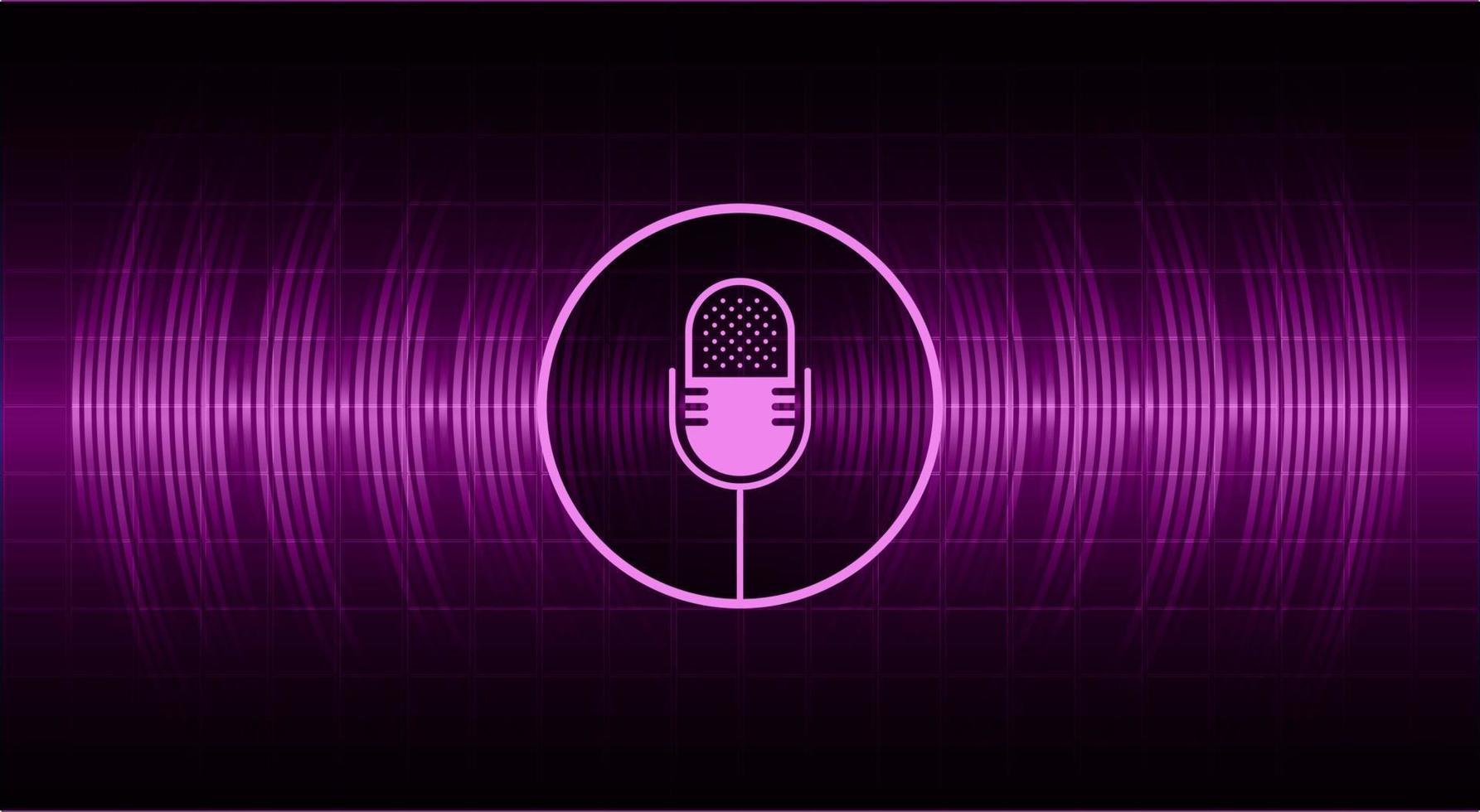 Sound waves oscillating dark light vector