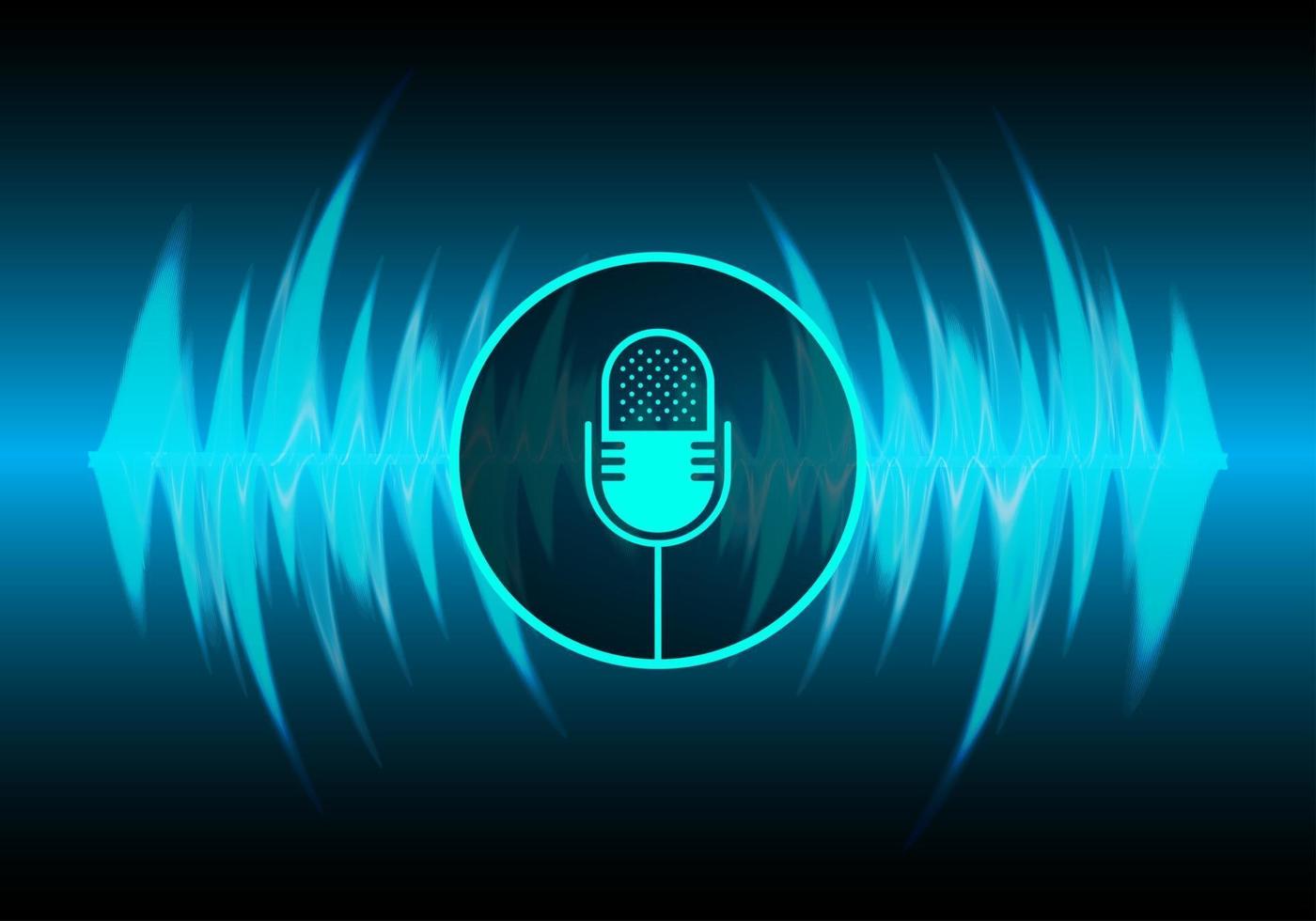 Sound waves oscillating dark light vector
