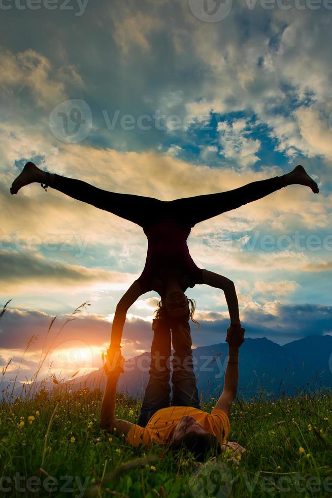 Acroyoga in outdoor photo