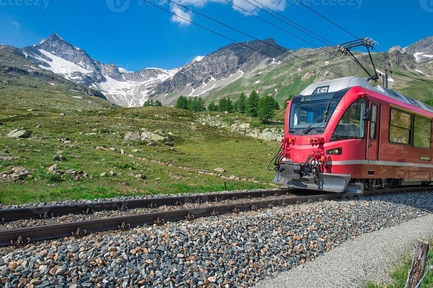 Red train to the Alps photo