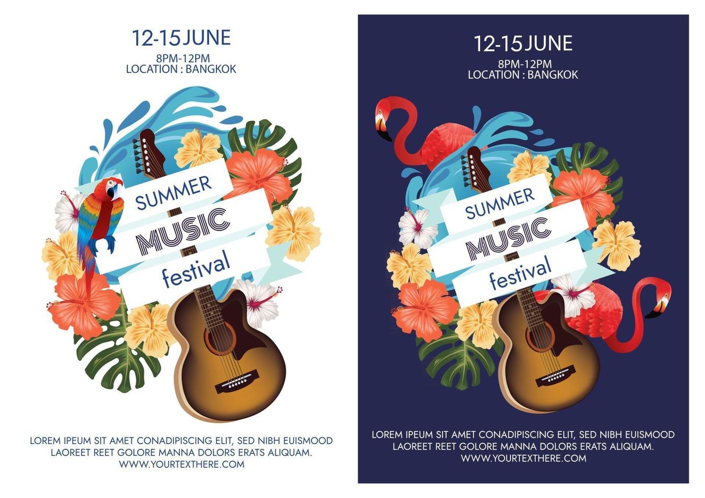 tropical summer music festival vector