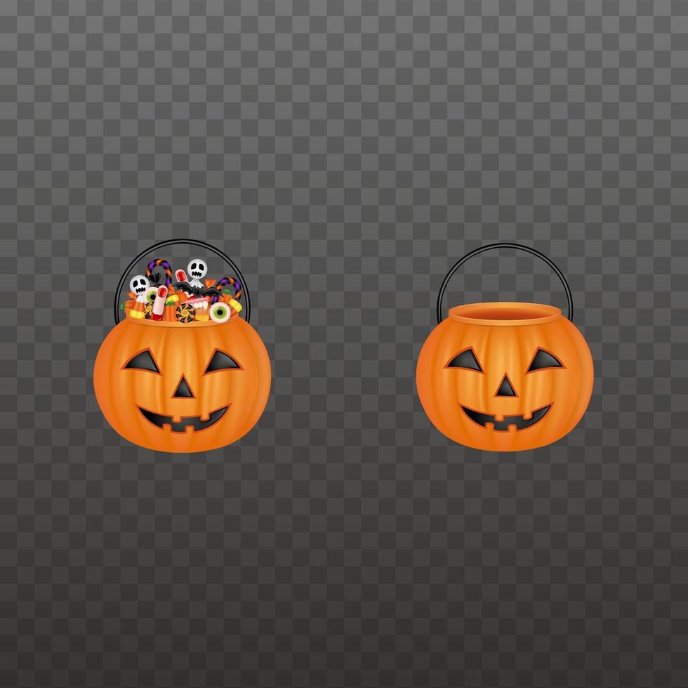 isolated pumpkin buckets vector