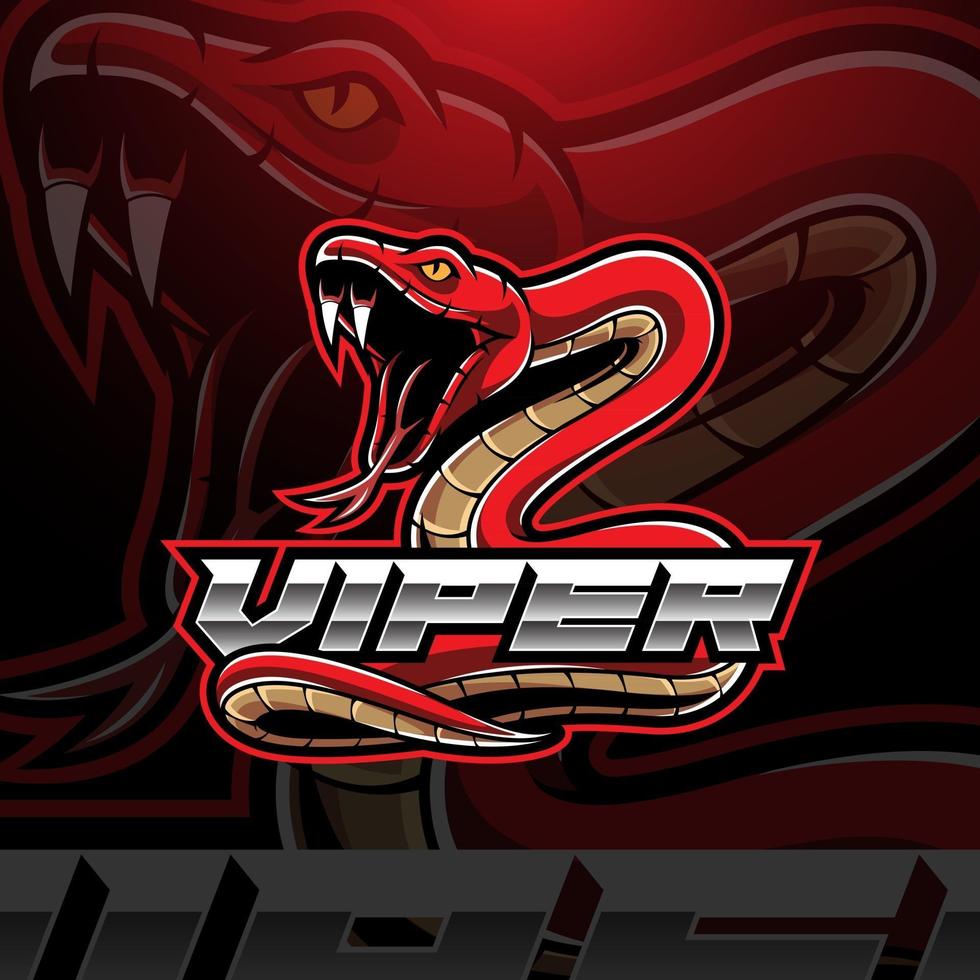 Viper snake mascot logo design vector