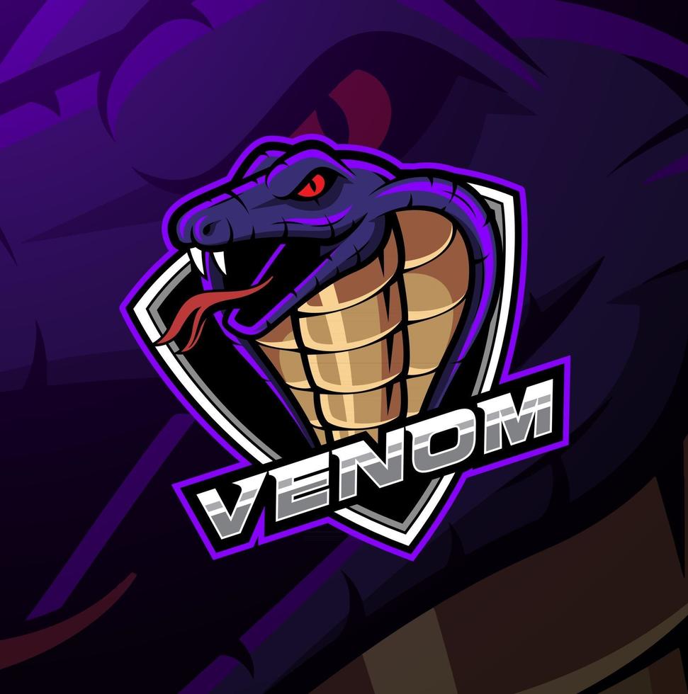 diseño de logotipo de mascota de esport de cabeza de cobra vector