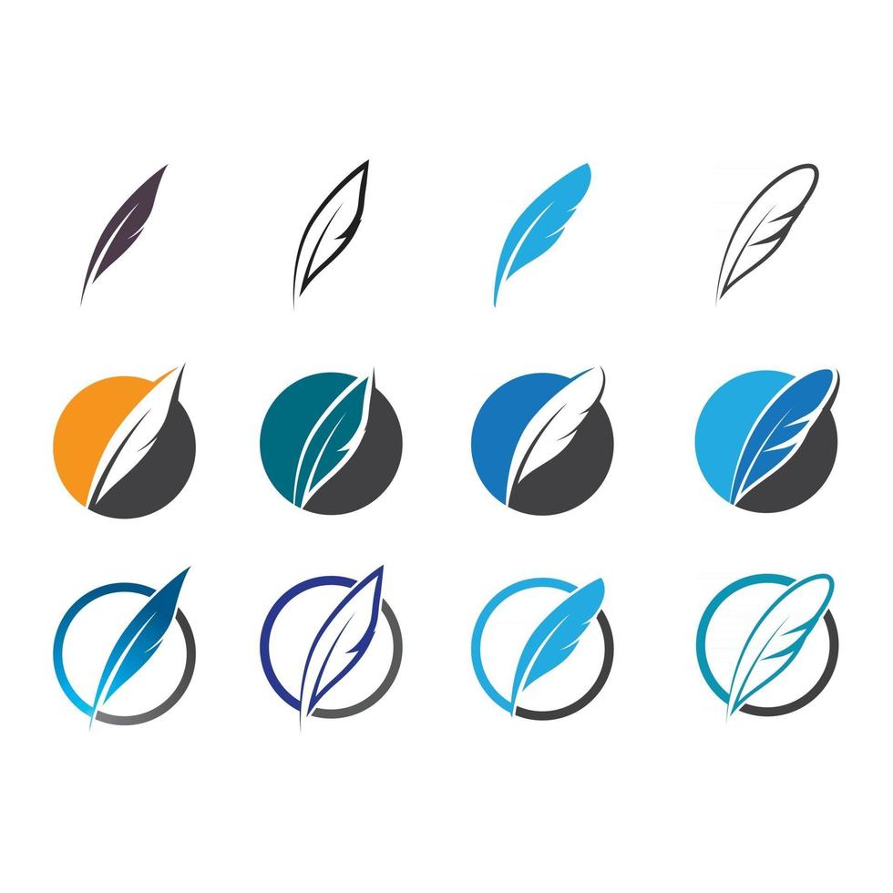 Feather logo images vector