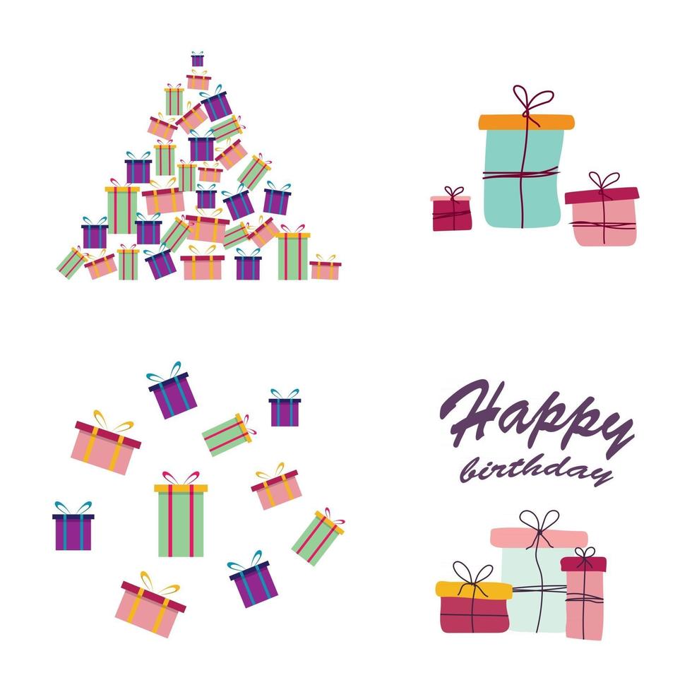 Birthday gifts vector