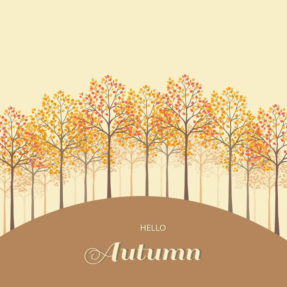 Colorful tree on autumn or fall background vector