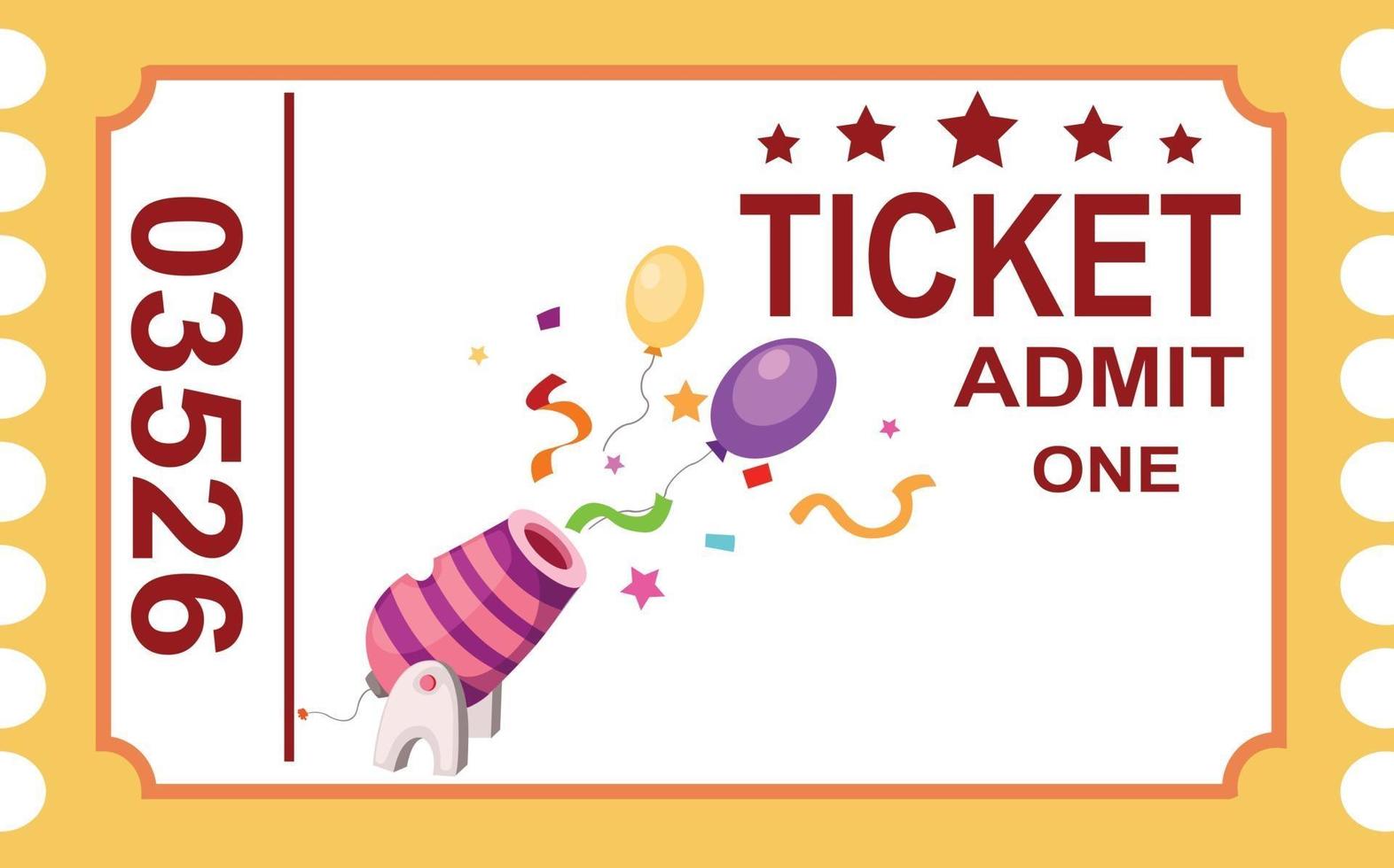 Illustration of isolated ticket circus cannon vector