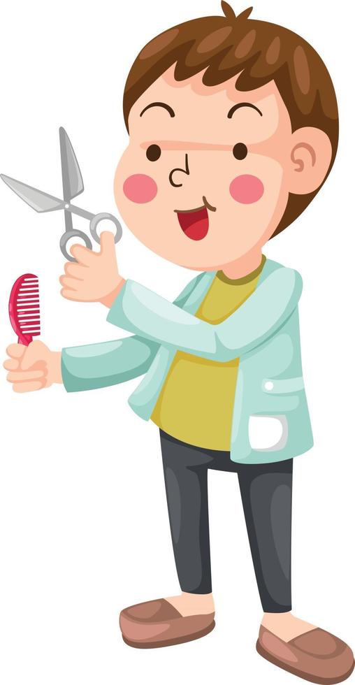 Hairdresser on a white background vector