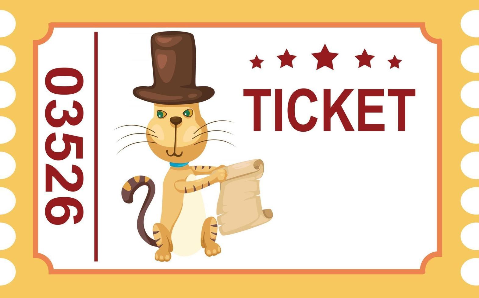 Illustration of isolated ticket circus cat vector