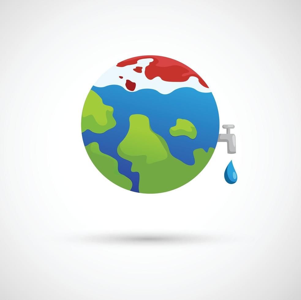 Illustration of isolated global warming icon vector