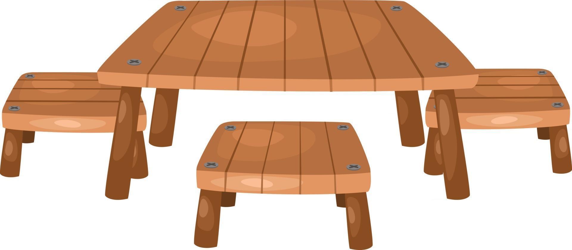 Table and chairs illustration vector