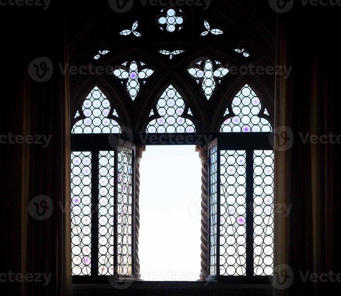 Medieval window silhouette photo