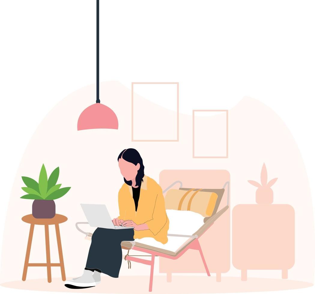 women studying in private room vector