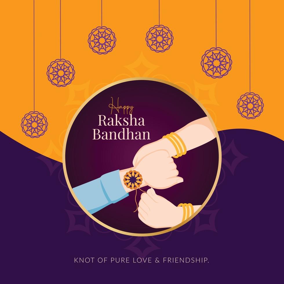 festival indio feliz raksha bandhan banner plantilla vector