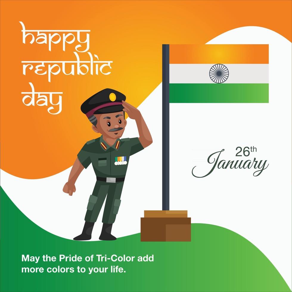 Happy republic day banner design vector