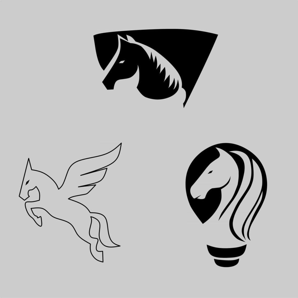 cool horse logo collection vector