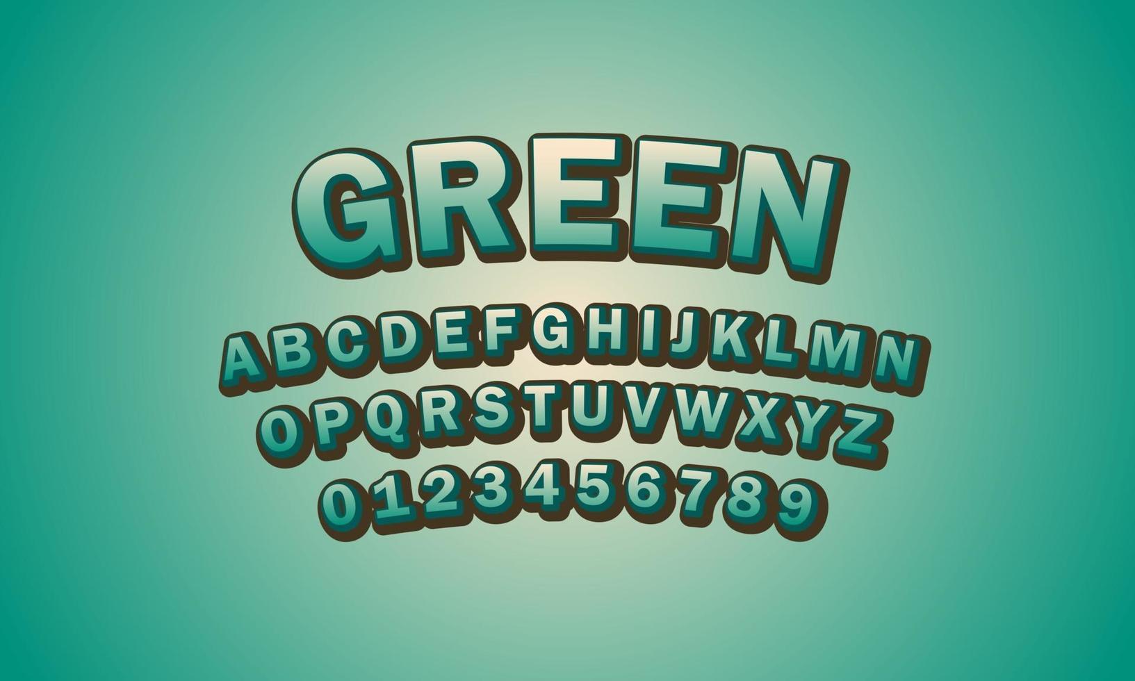 green font alphabet vector