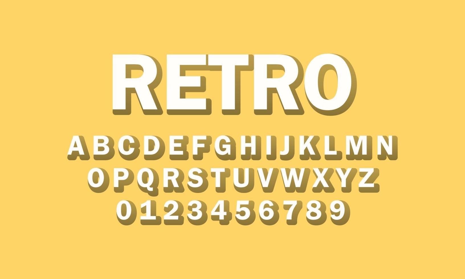 retro font alphabet vector