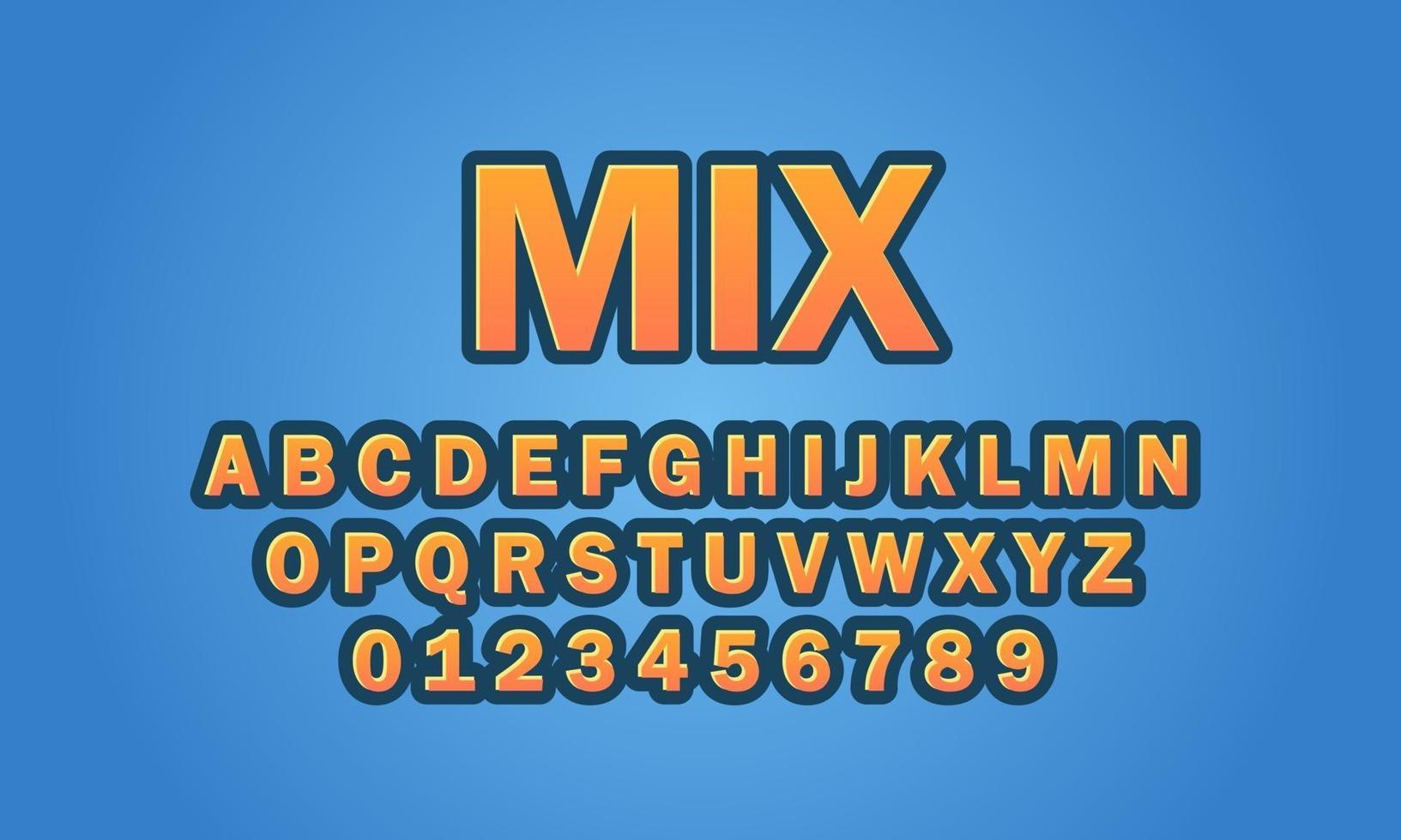 mix font alphabet vector