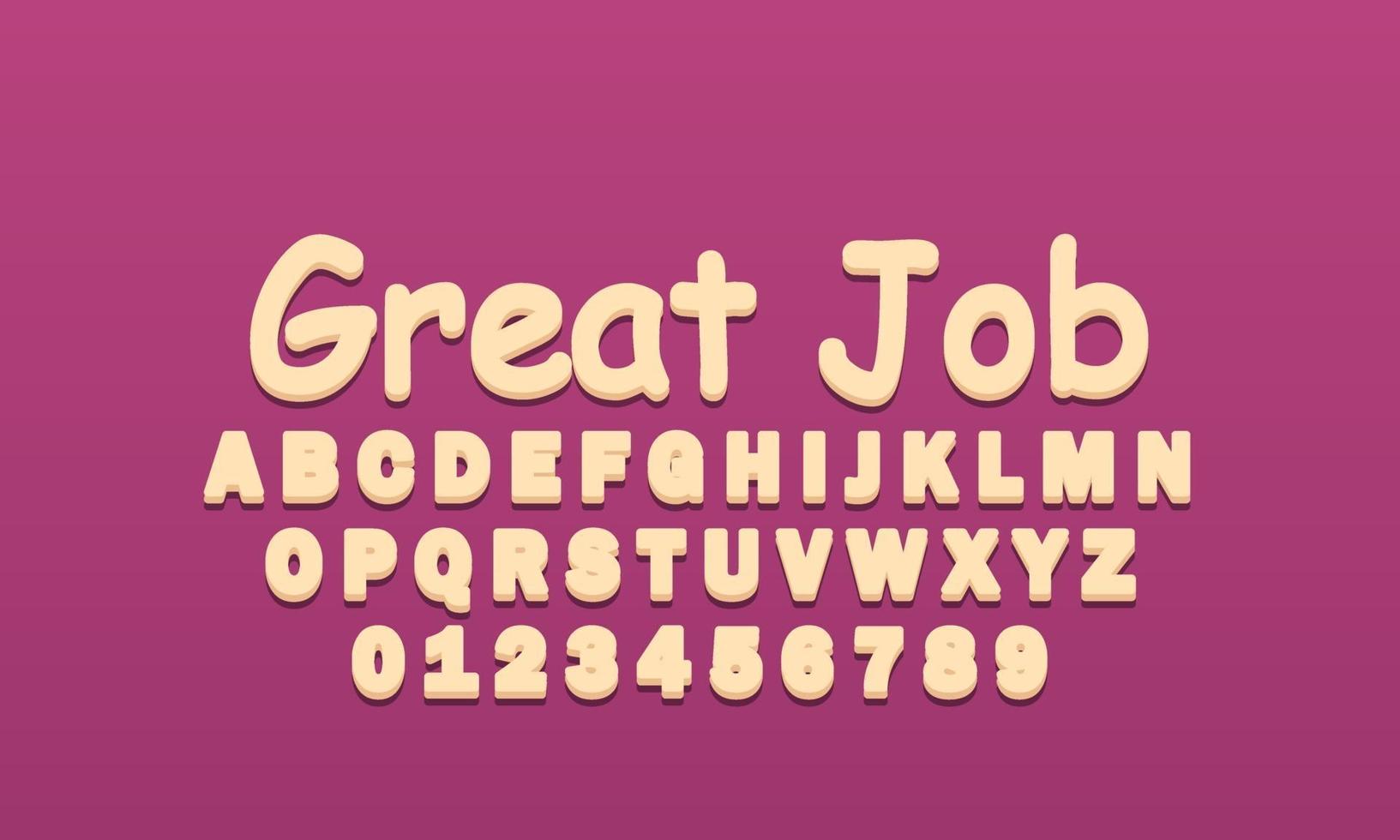 great job font alphabet vector