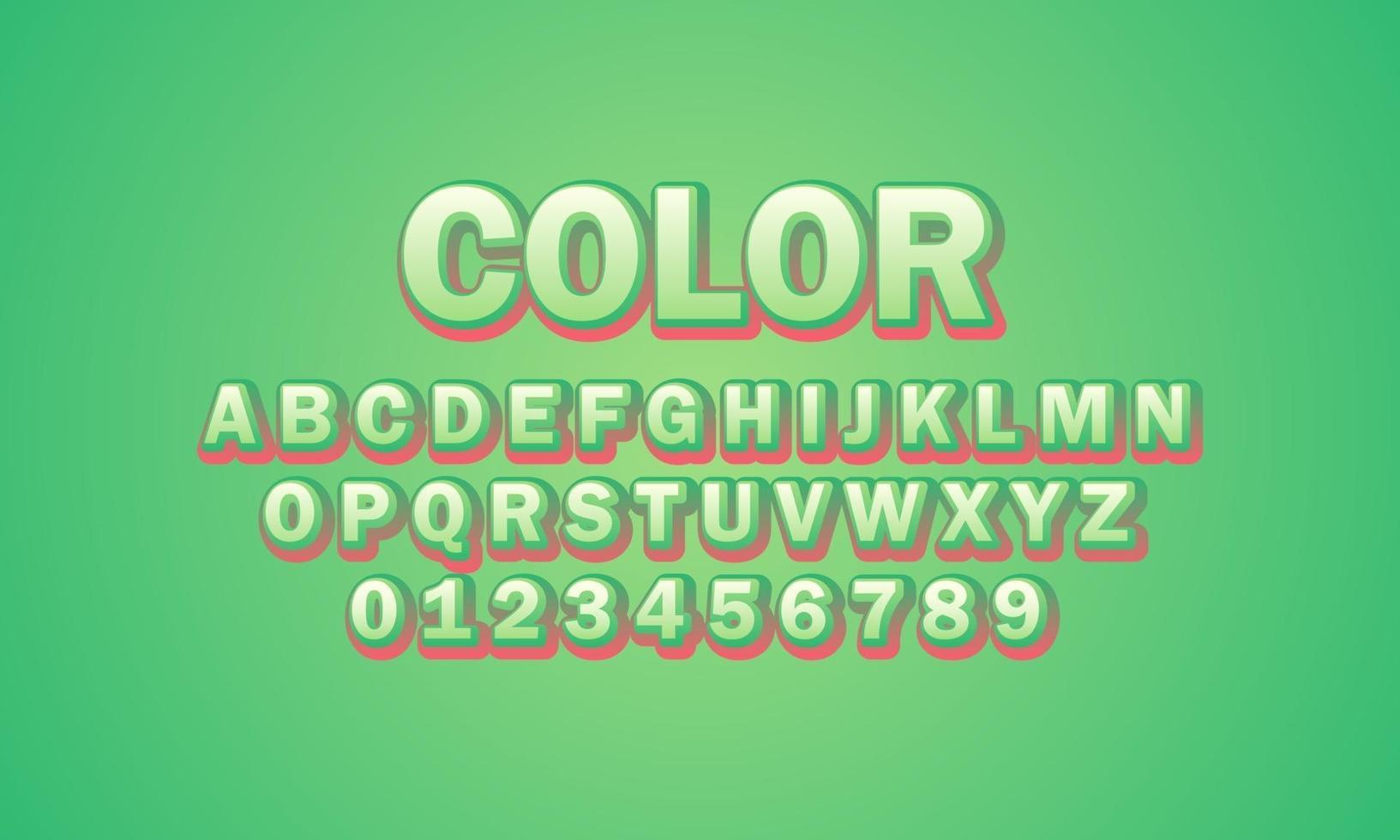 color font alphabet vector