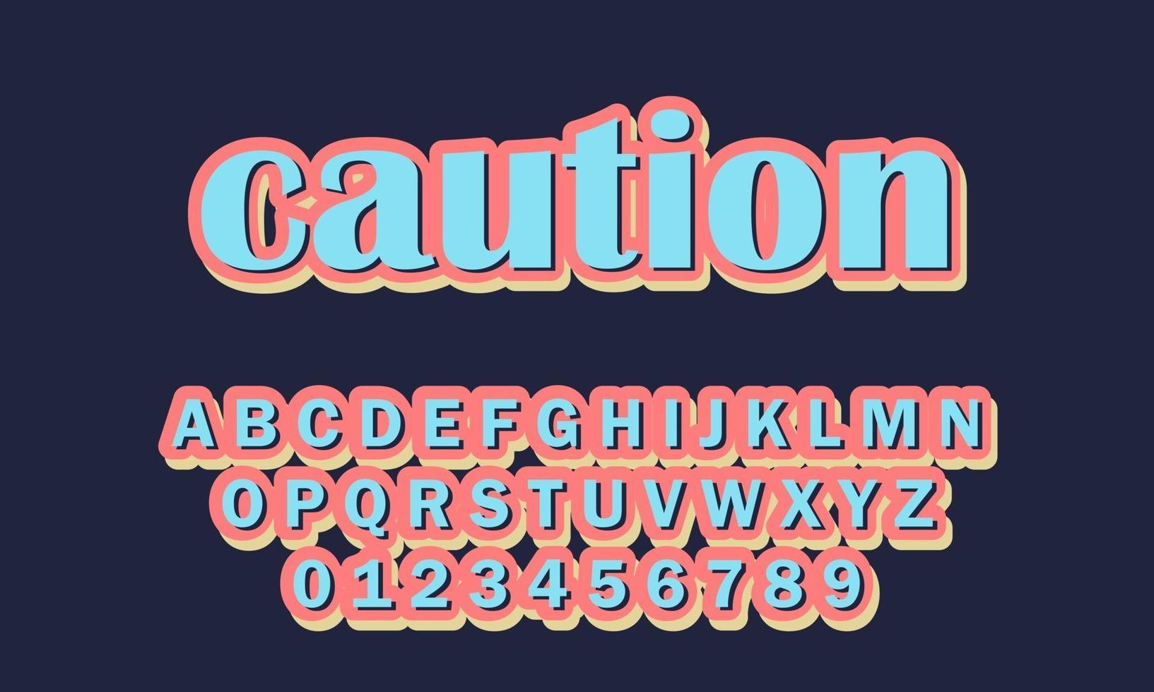 caution font alphabet vector