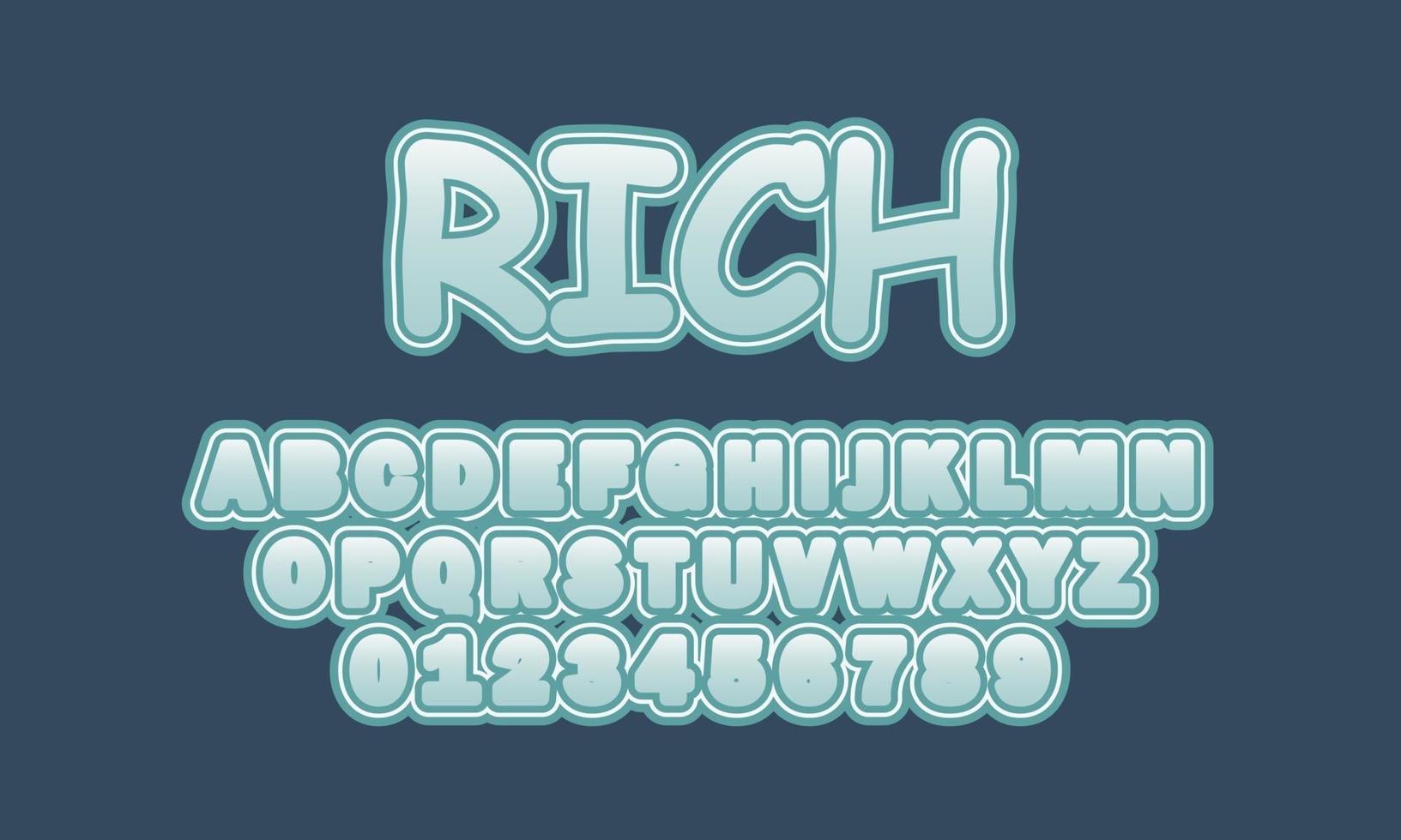 rich font alphabet vector