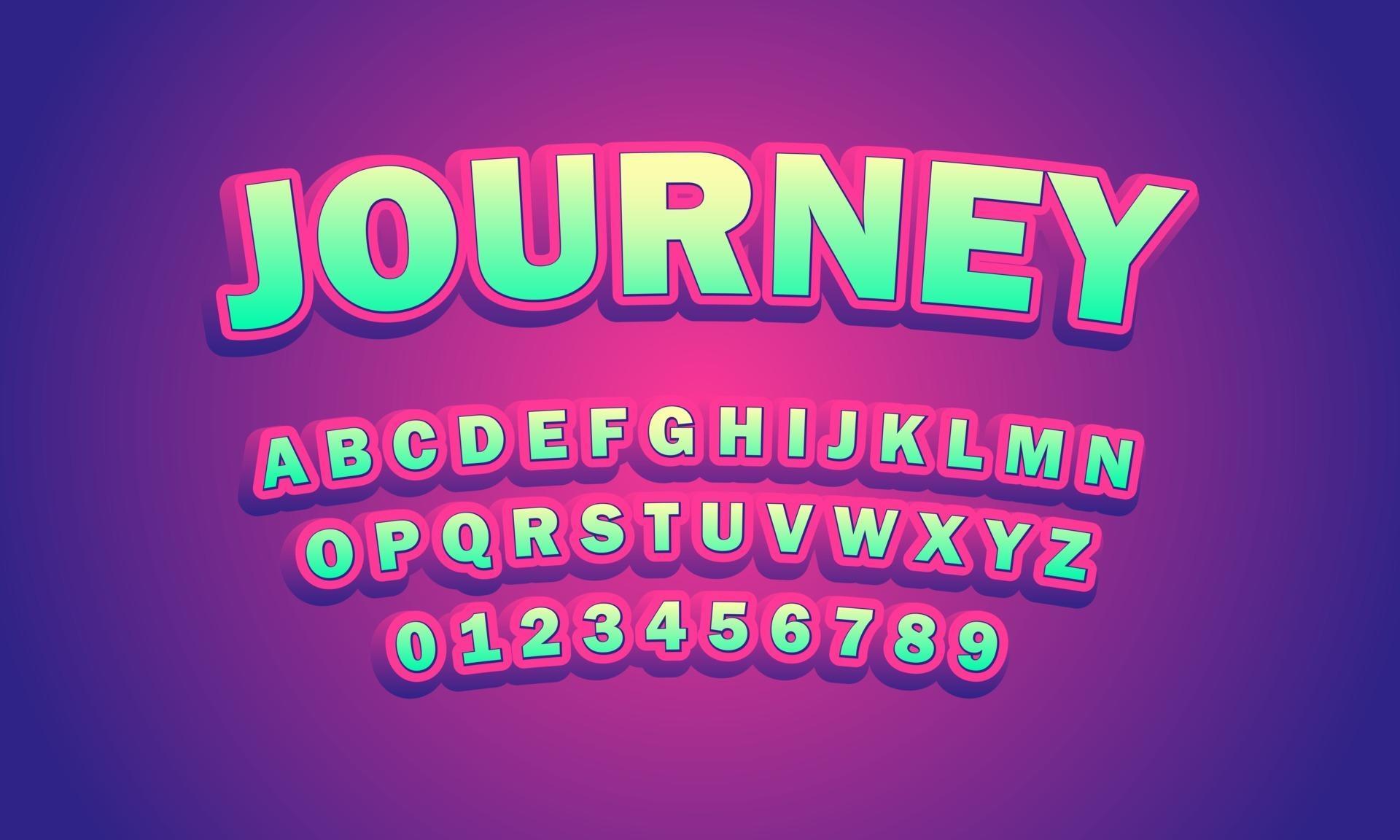 journey in different fonts