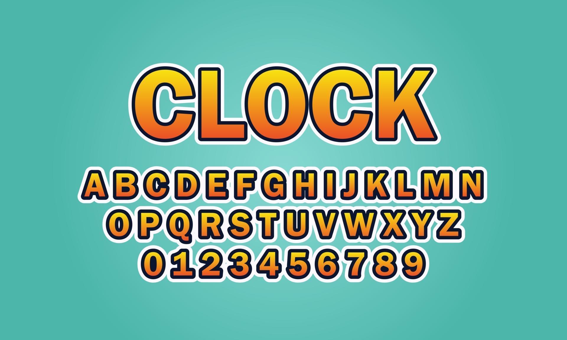 clock font alphabet 2974484 Vector Art at Vecteezy