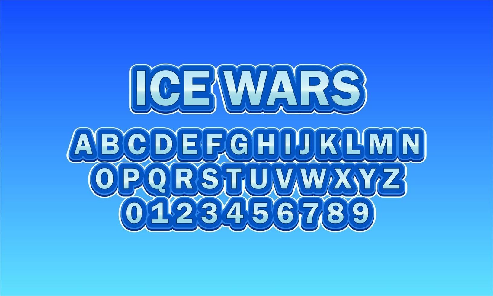 ice wars font alphabet vector