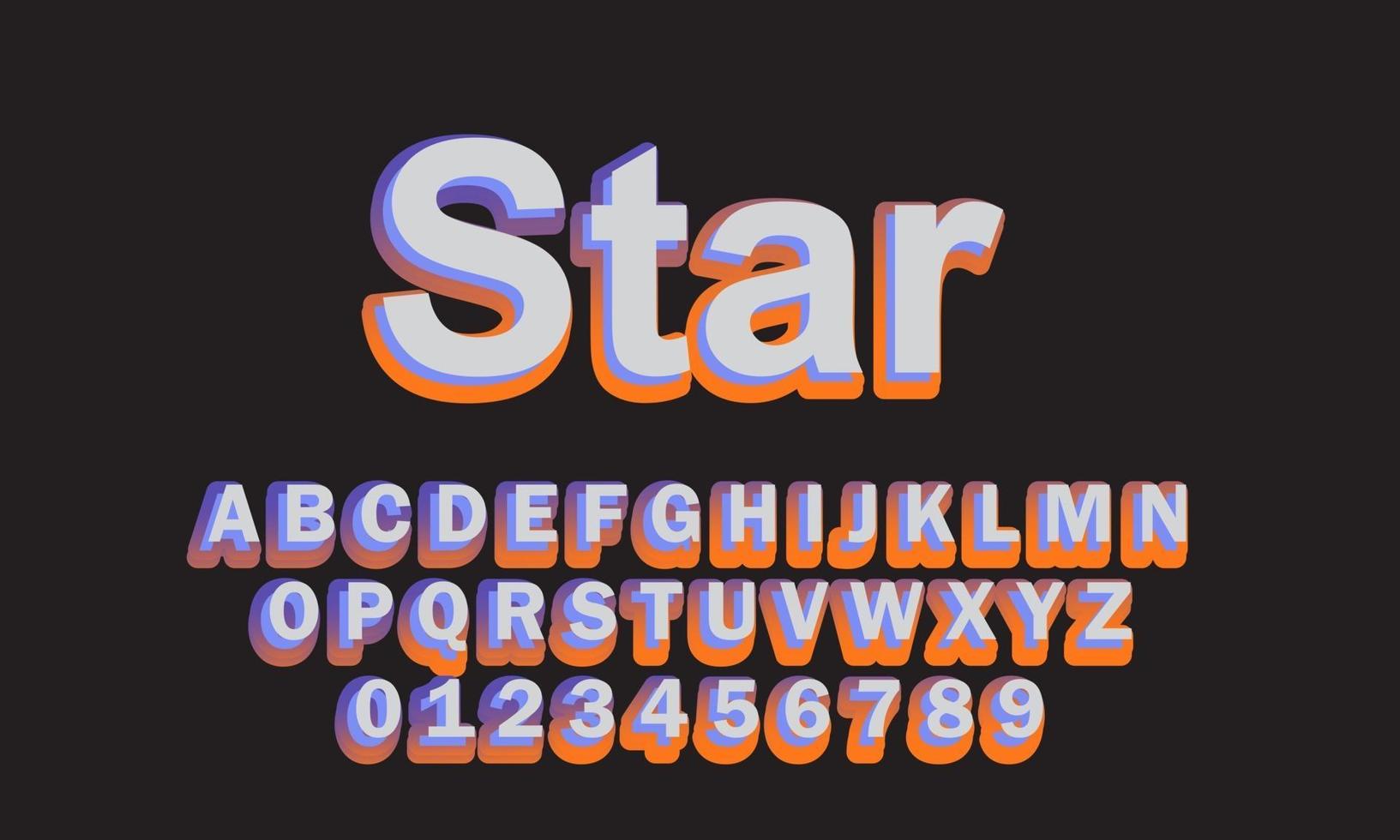star font alphabet vector